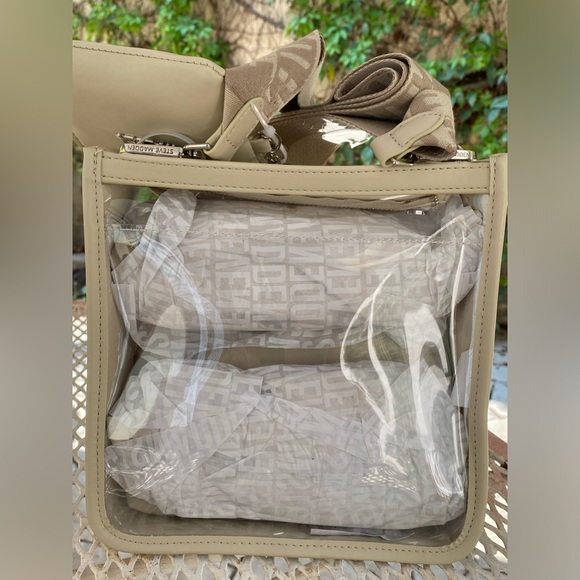 NWT STEVEN MADDEN CROSSBODY BAG COLOR BEIGE TRANSPARENT - Picture 4 of 8